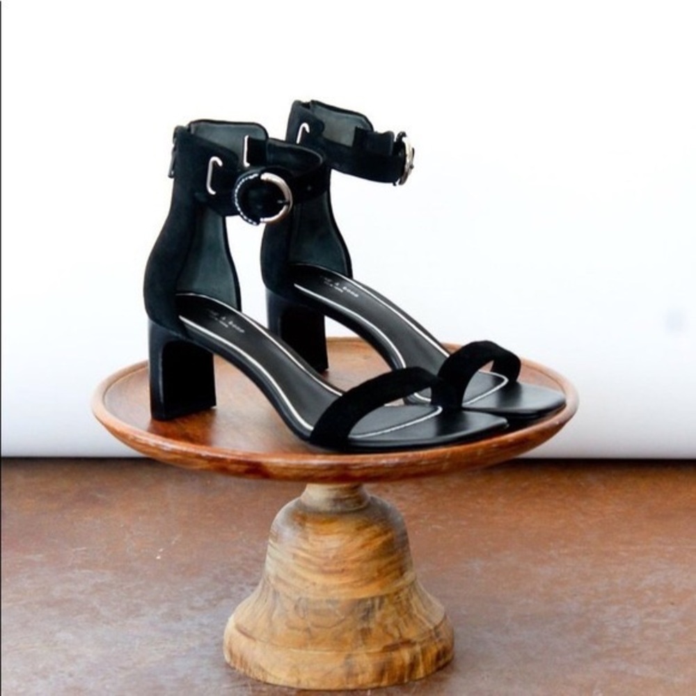 rag & bone | Ellis Open Toe Mid-Heeled Sandal Black (6½) | NEW IN BOX Condition